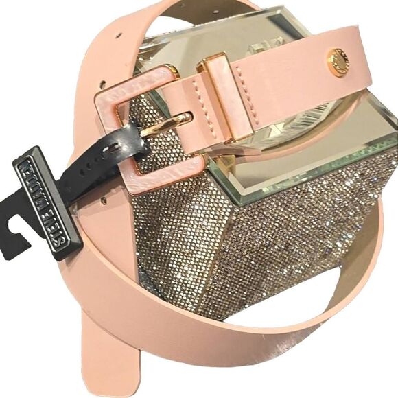 Steve‎ Madden Pink Marble Buckle Logo Belt main image 6